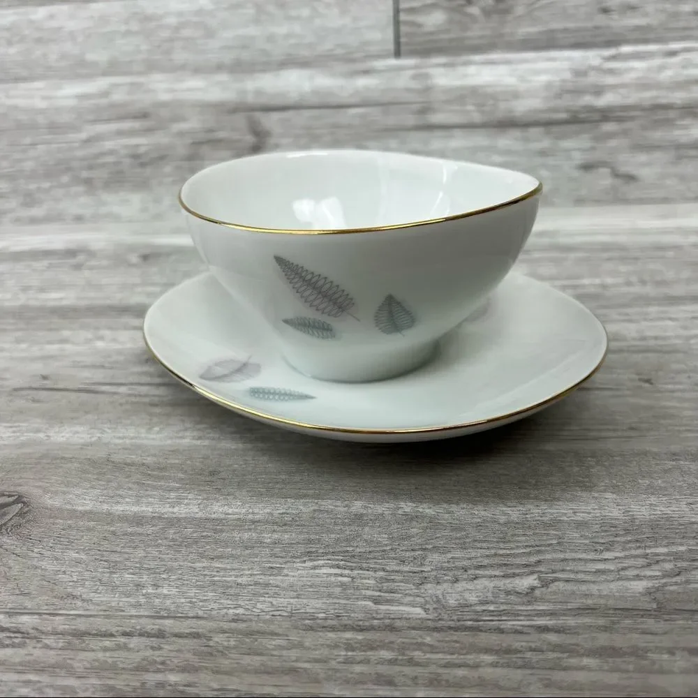 VTG Fine Porcelain Bavaria Bayreuth West Germany 22Ct Gold Sauciere Bowl Plate